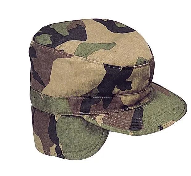 G.I. Type Combat Caps With Flaps - Olive Drab