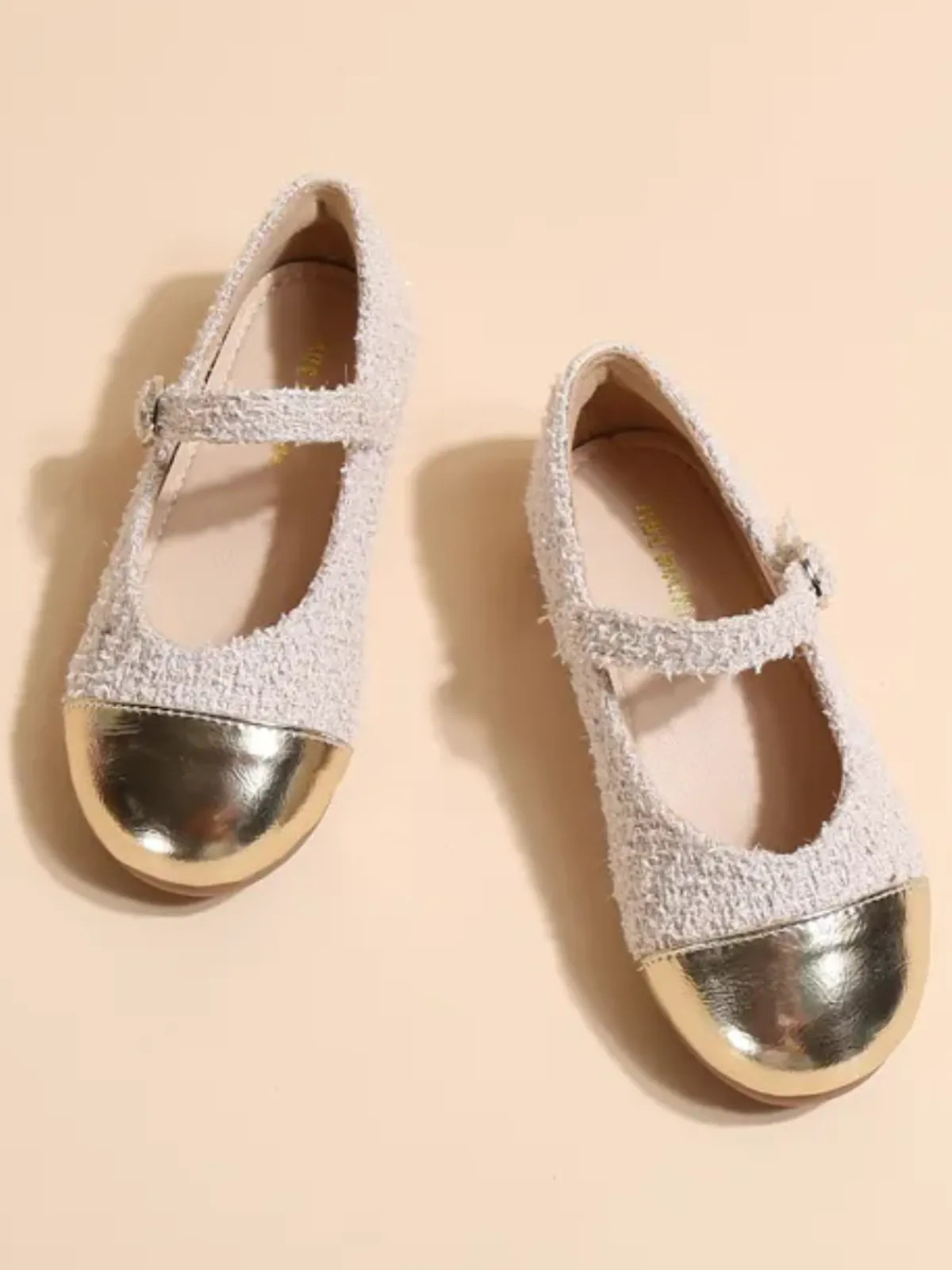 Going Golden Metallic Gold Toe Cap Mary Jane Shoes By Liv And Mia