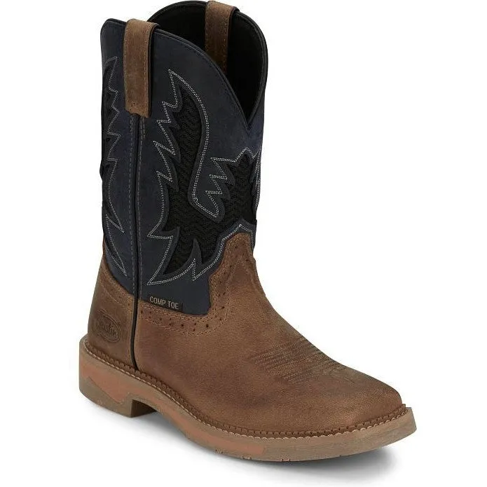 Justin Men's Bolt 11" Comp Toe Western Work Boot -Tan- SE4115