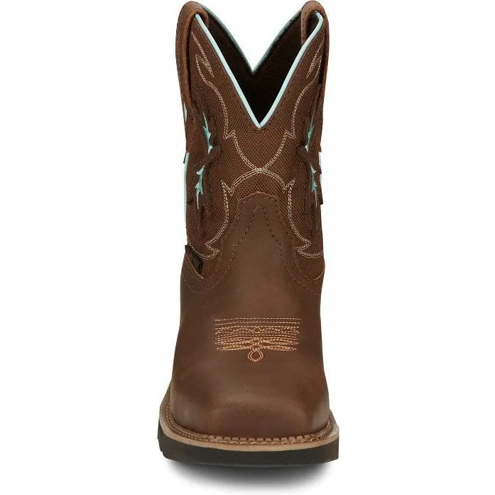 Justin Women's Chisel 8" Nano Comp Toe Western Work Boot -Brown- GY9960