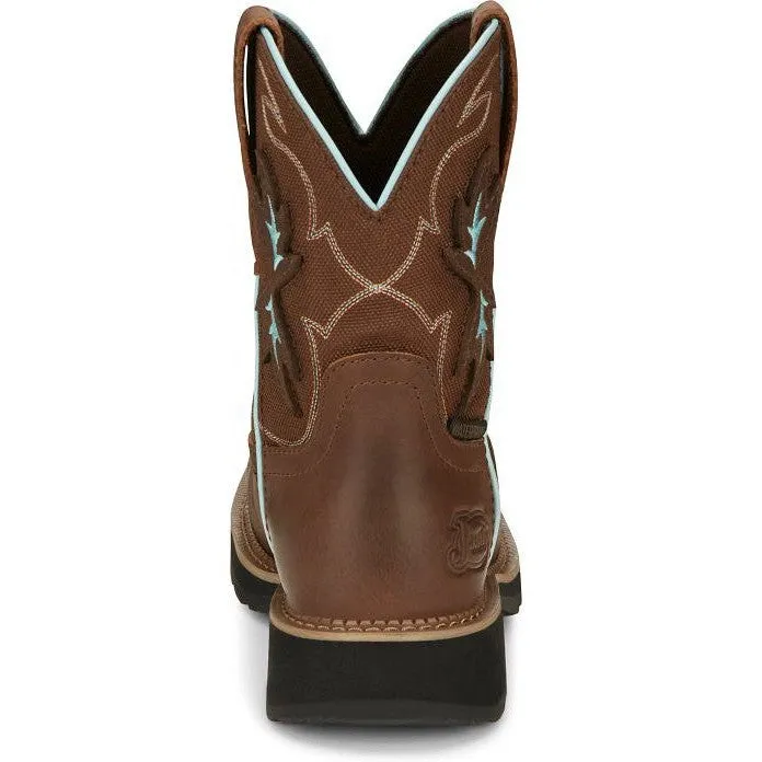 Justin Women's Chisel 8" Nano Comp Toe Western Work Boot -Brown- GY9960