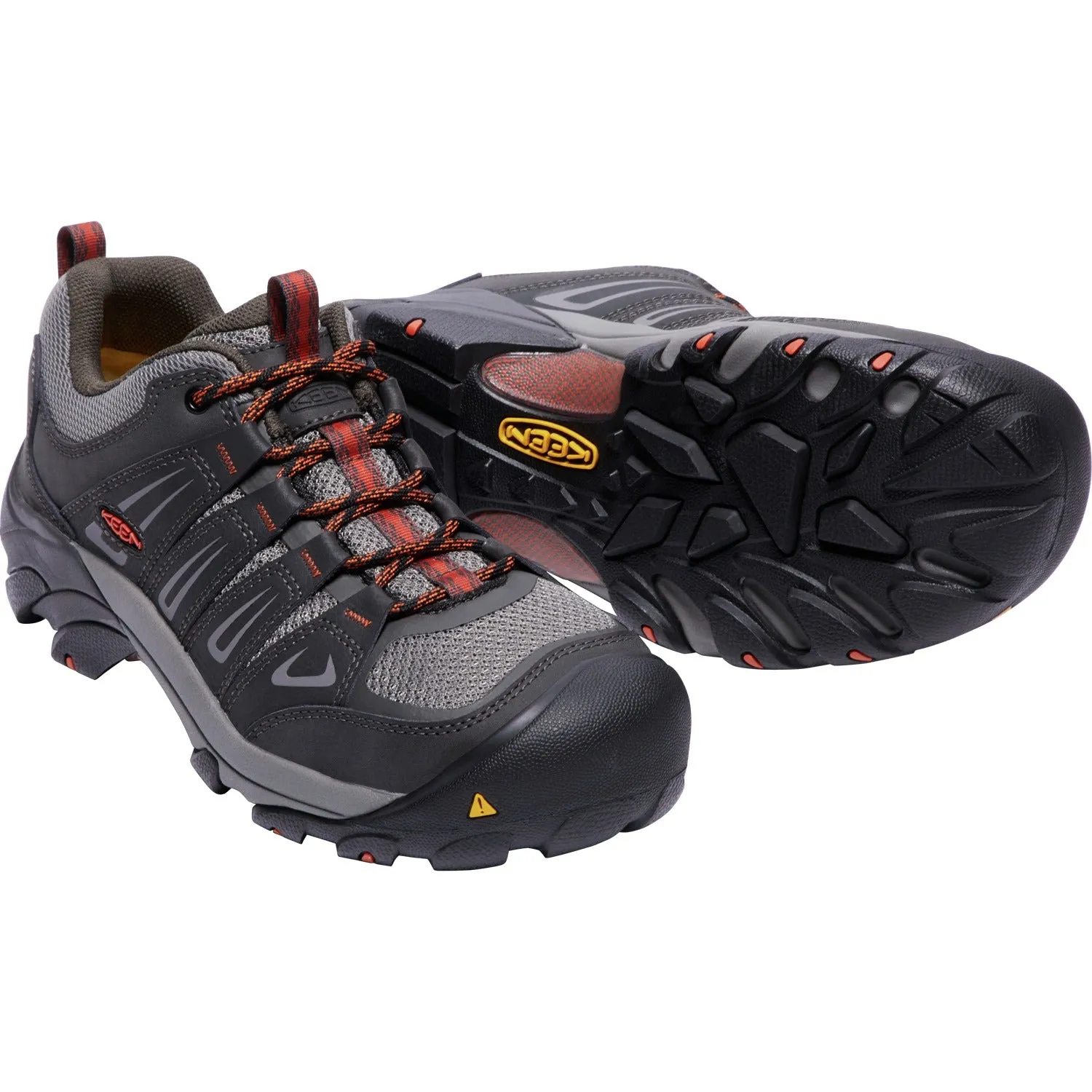 'Keen Utility' Men's Boulder Low EH Steel Toe - Black / Grey / Orange