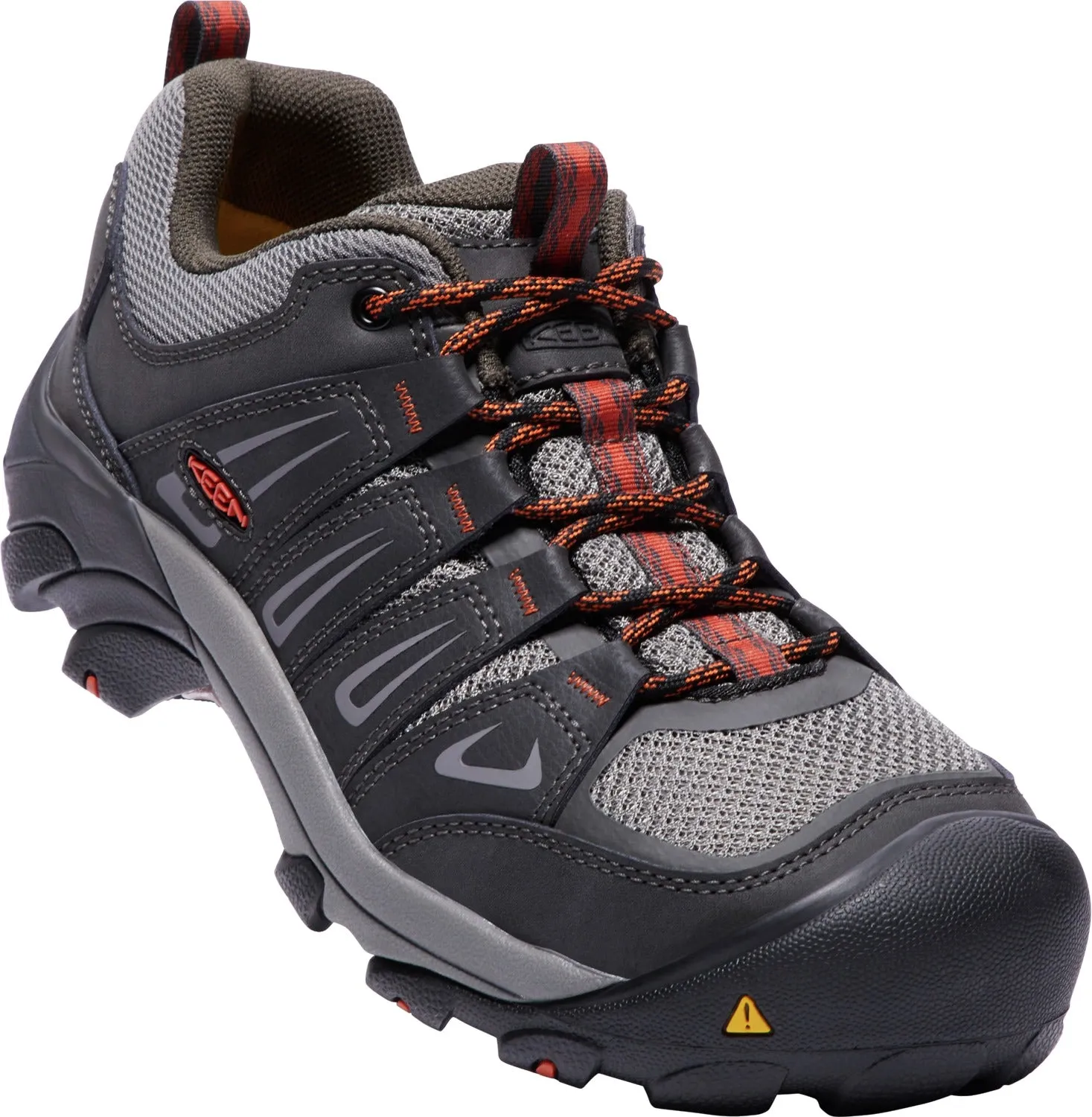 'Keen Utility' Men's Boulder Low EH Steel Toe - Black / Grey / Orange