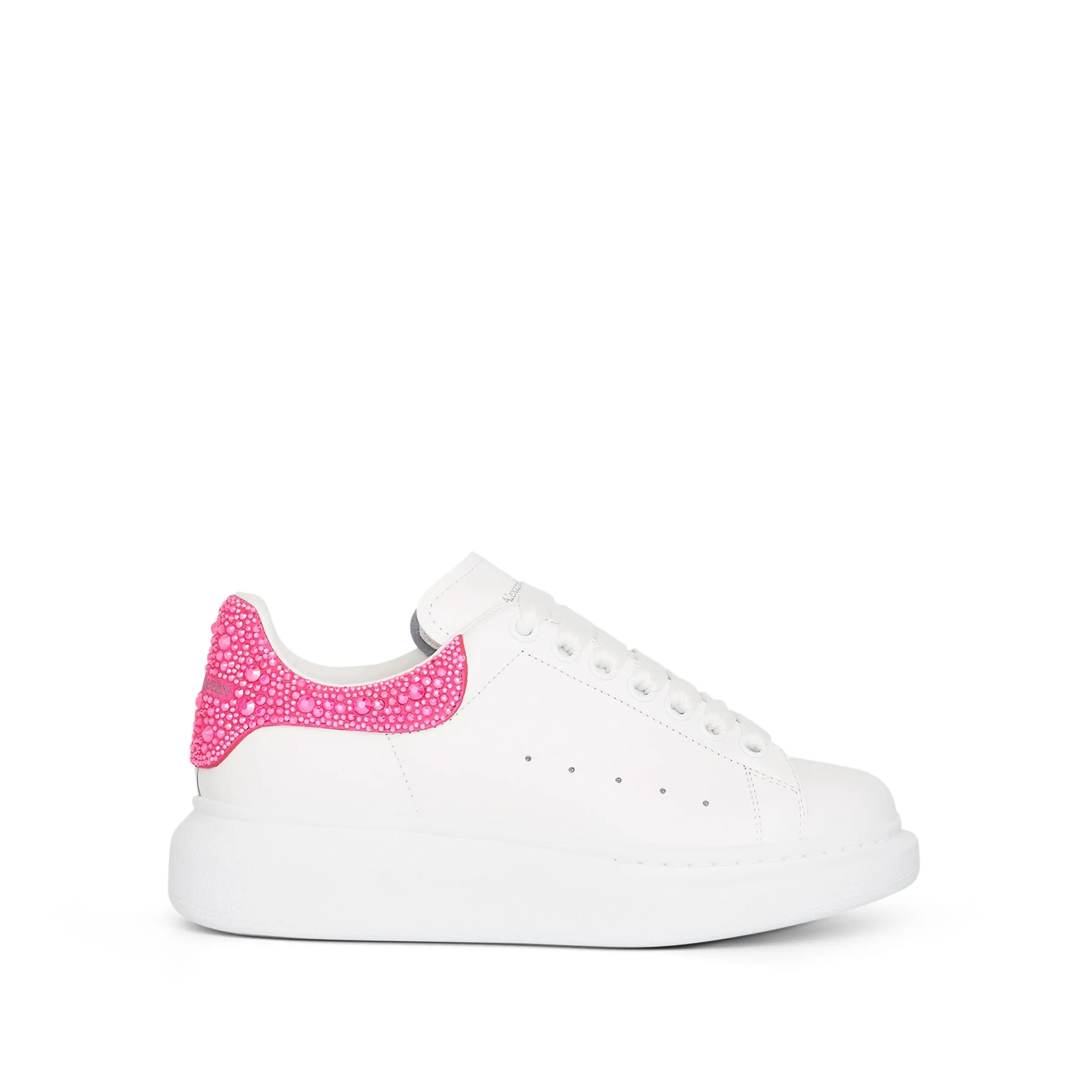 Larry Oversized Suede Sneaker in White/Halo Pink