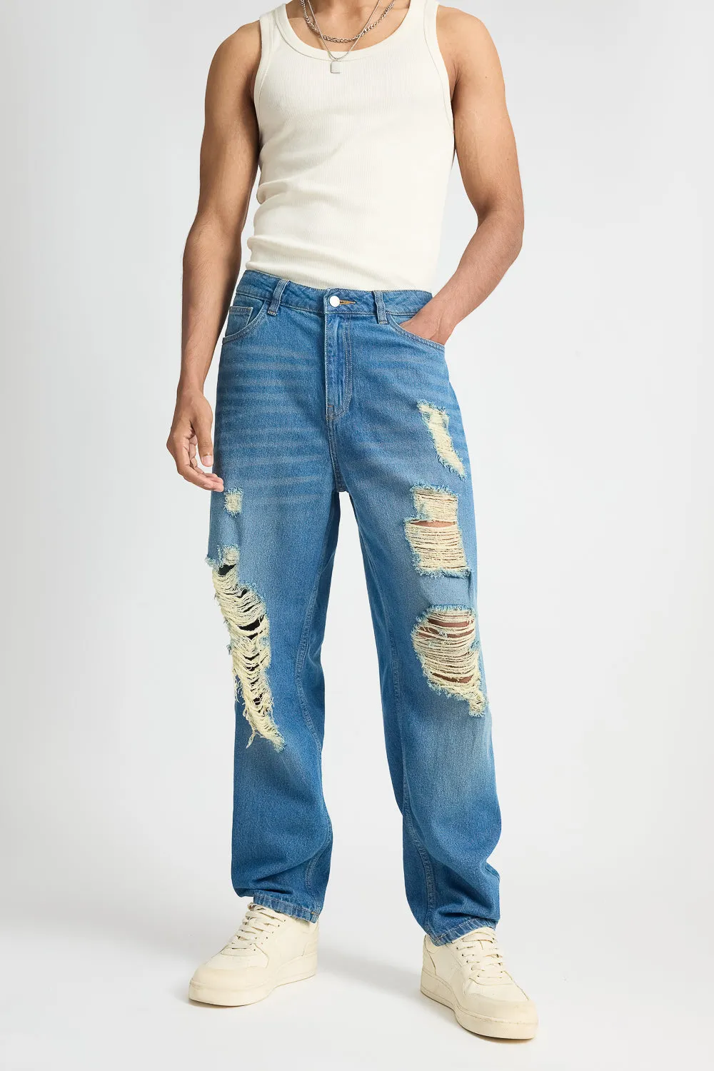 Loose-Fit Worn-In Men's Jeans