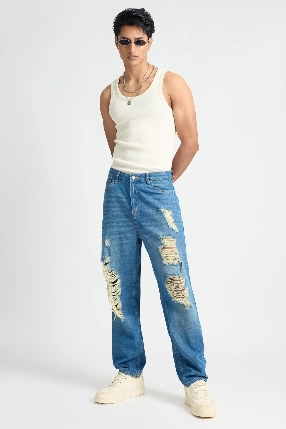 Loose-Fit Worn-In Men's Jeans