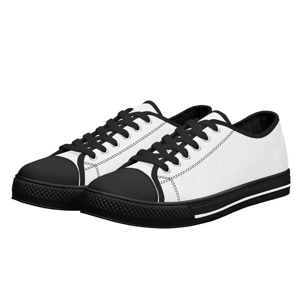 Low Top Canvas Shoes With Customized Tongue