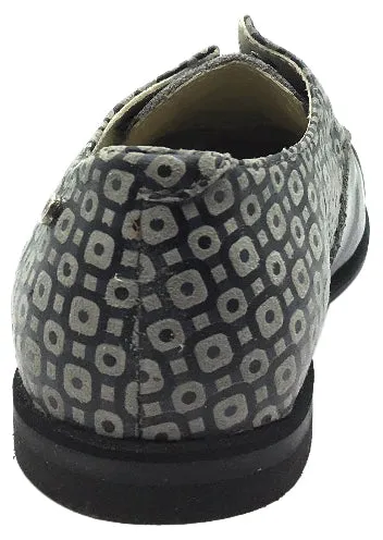 Manuela de Juan Boy's & Girl's Lucio Grey Smooth Printed Leather Oxford Shoes