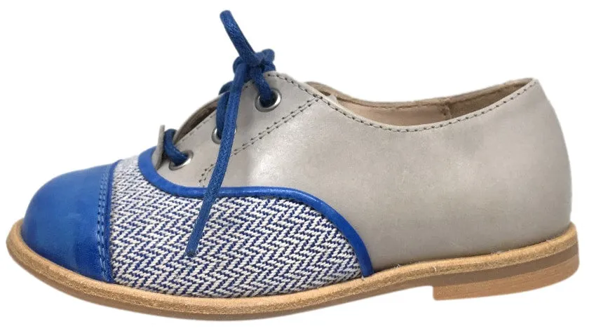 Manuela de Juan Boy's & Girl's Lucio Igloo Tequila Taupe Leather Slip On Laceless Oxford Shoe