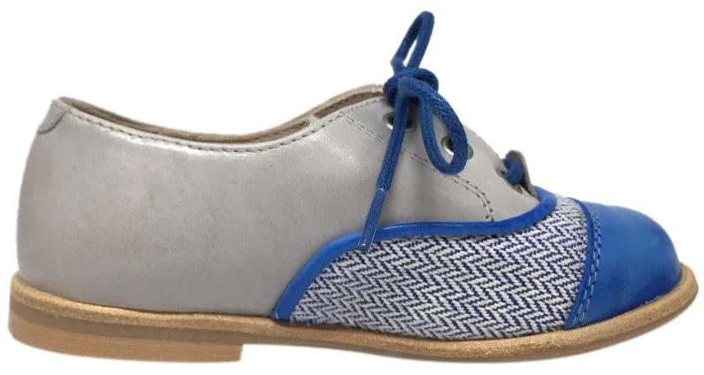 Manuela de Juan Boy's & Girl's Lucio Igloo Tequila Taupe Leather Slip On Laceless Oxford Shoe