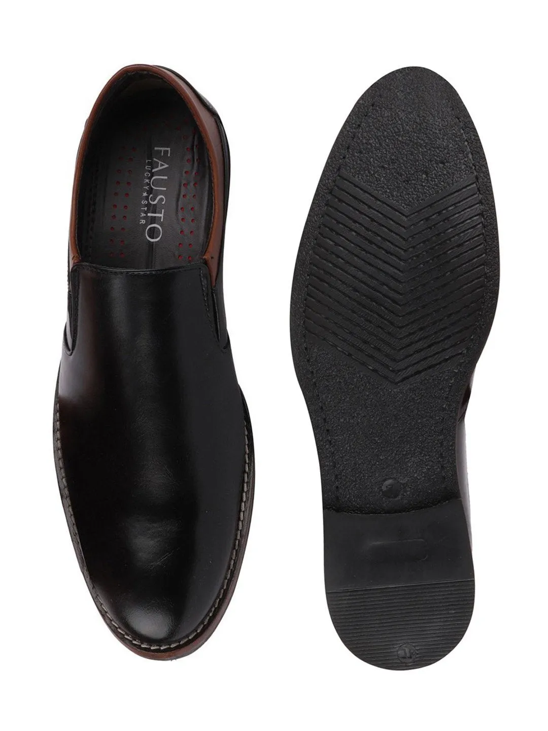 Men Black Formal Slip-On Oxford Shoes