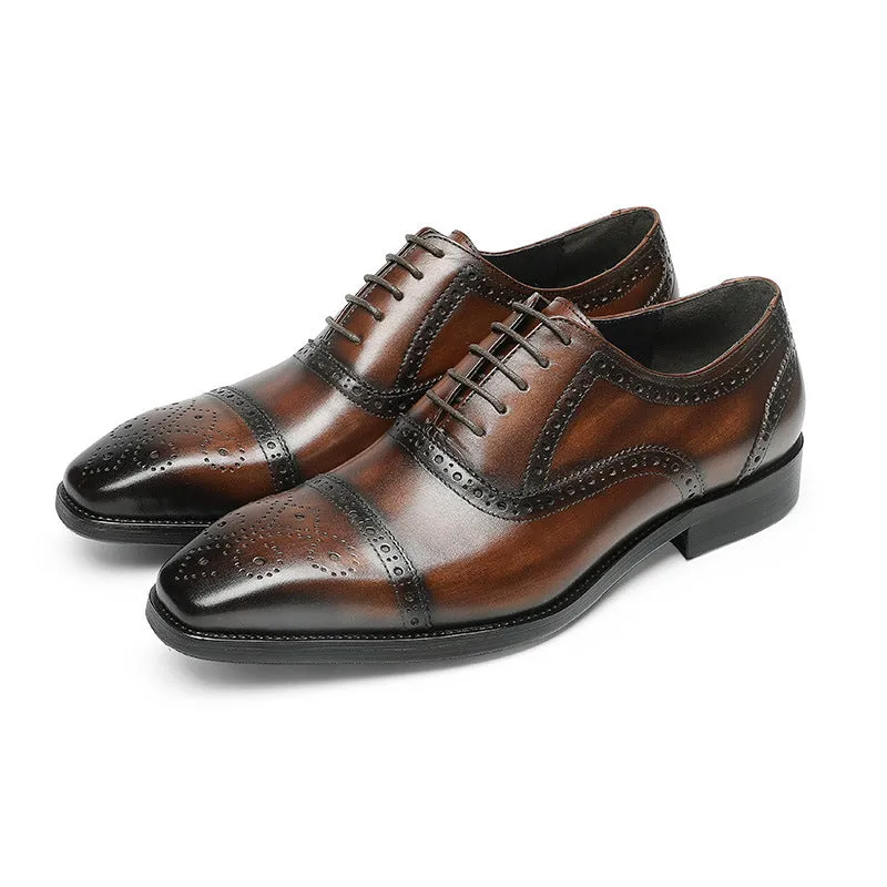 Men Handmade Classic Cowhide Oxford Shoes