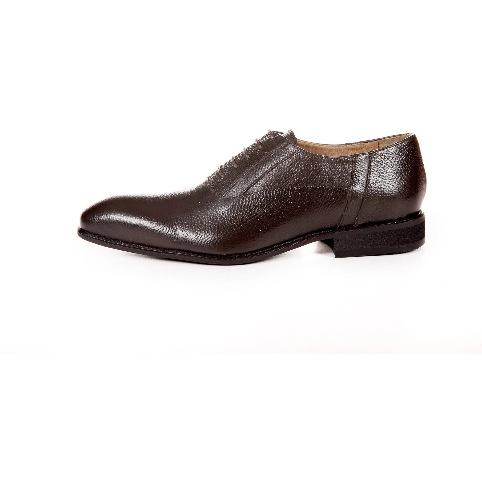 Men's Genuine Leather Brown Plain Oxford Shoes by ENAAF # CLGS22BR