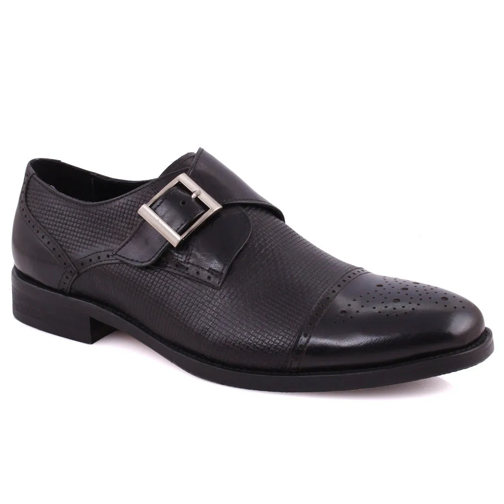 Mens “MAX” Perforated Texture Detailing Single Monkstrap