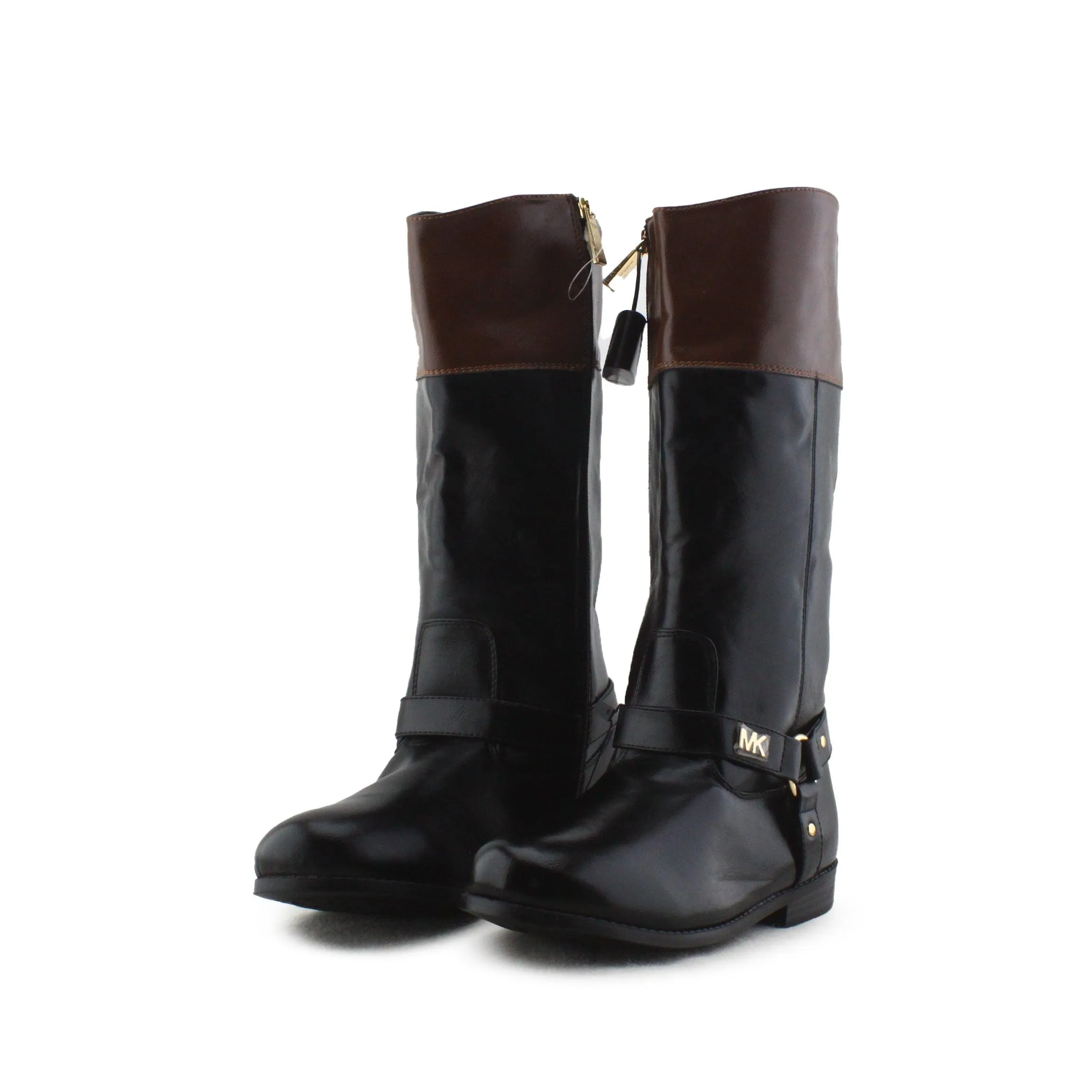 Michael Kors Zipper Buckle Straps Ankle Boots