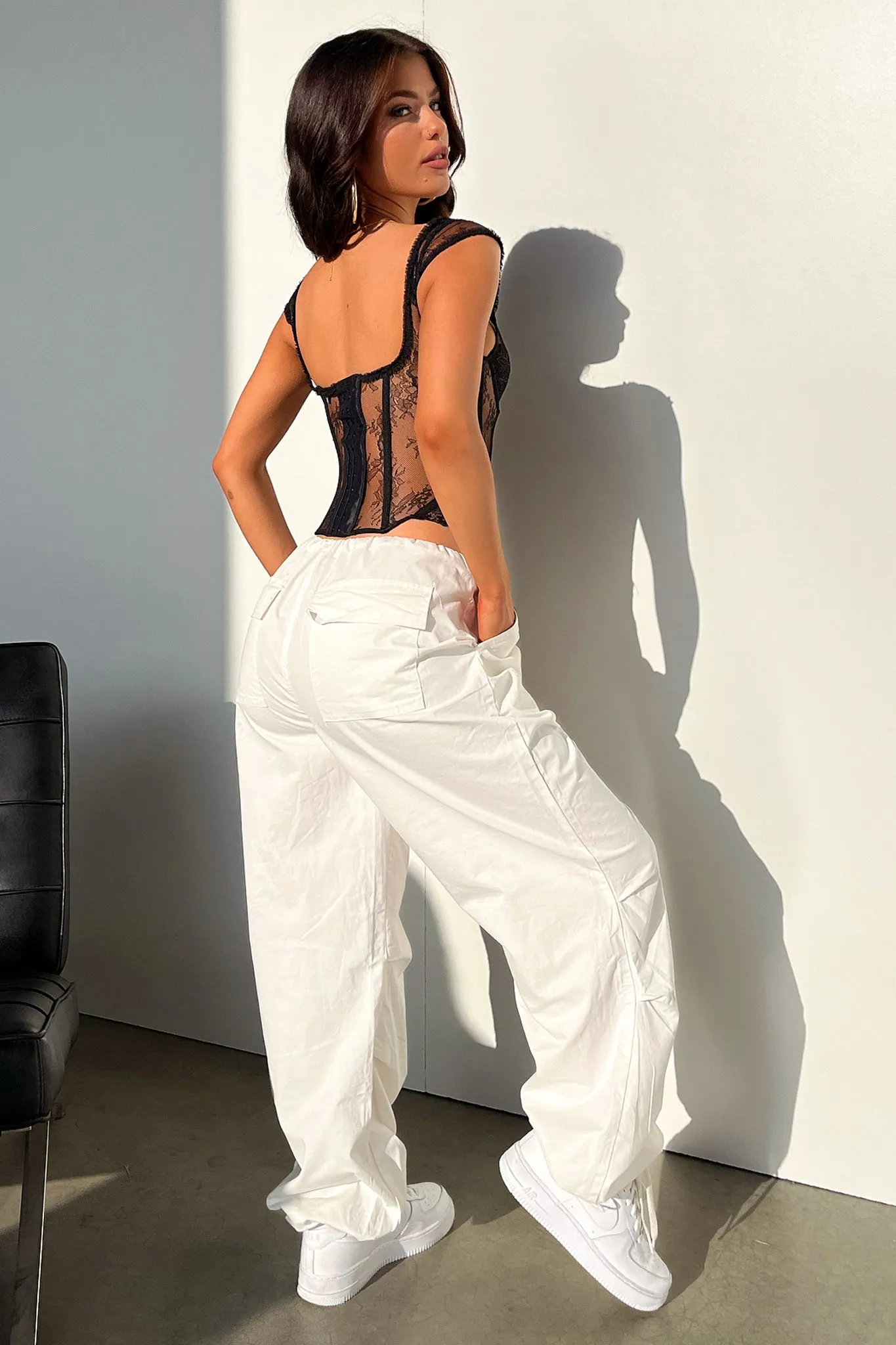 Millana Parachute Pants - White