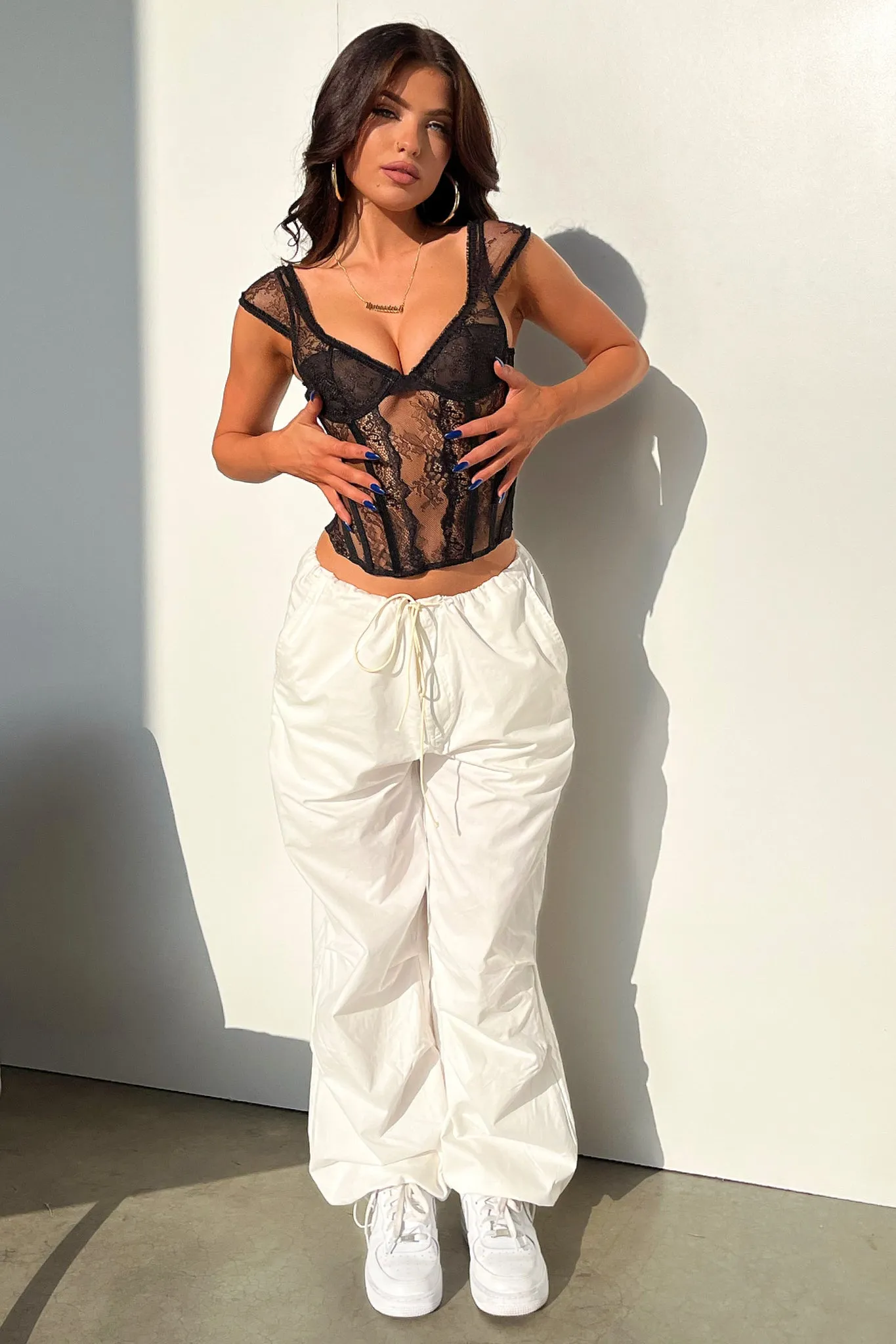 Millana Parachute Pants - White