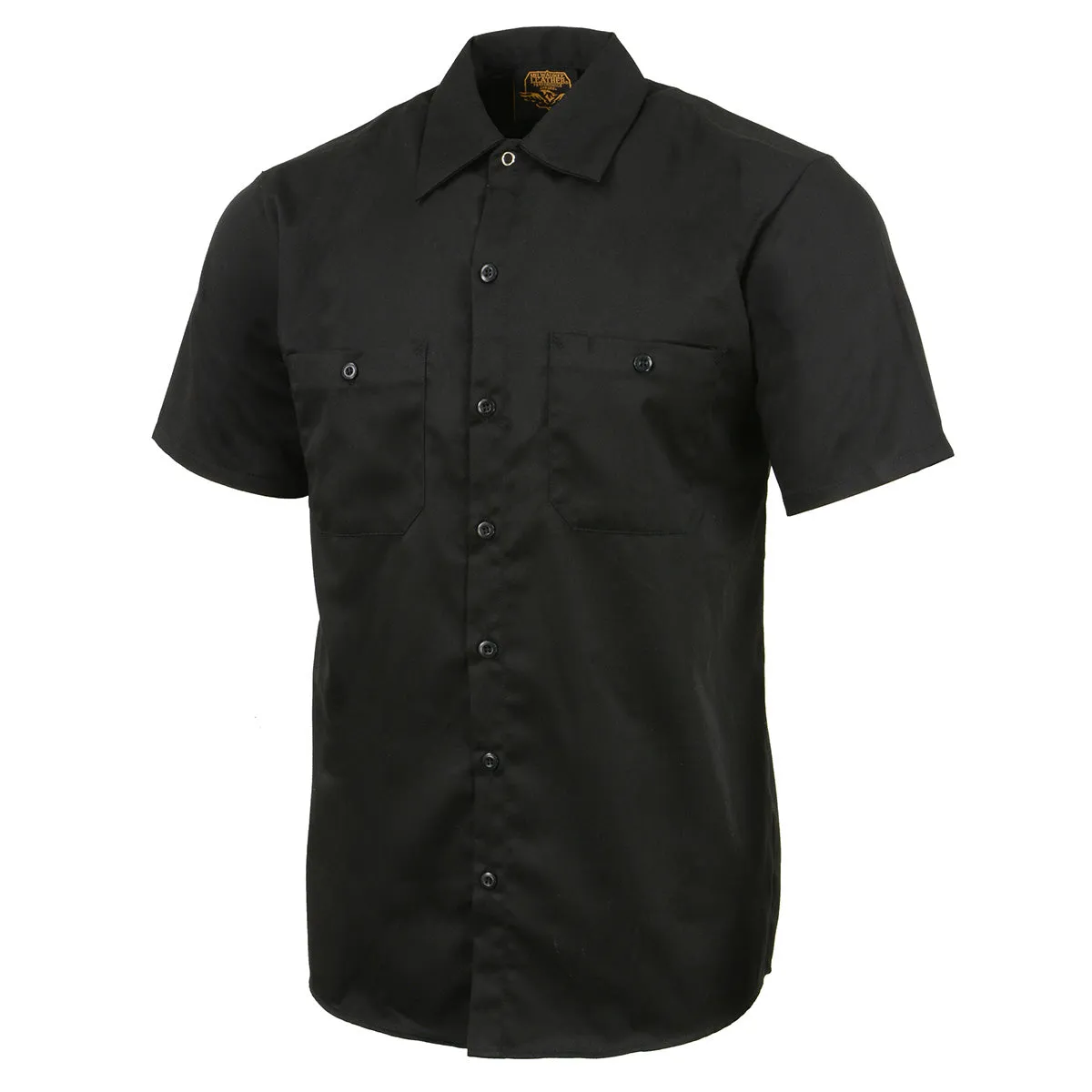 Milwaukee Leather MDM11669 Men's Black Button Up Heavy Duty Work Shirt | Classic Mechanic Work Shirt w/ Pockets