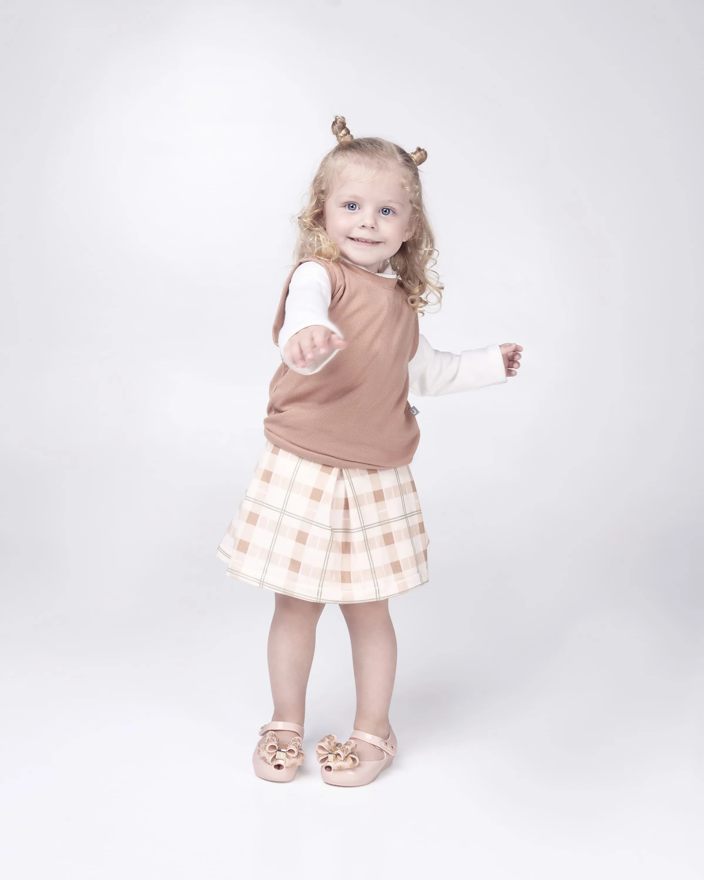 Mini Melissa Ultragirl Sweet XI Bow Detail Beige Ballerinas For Babies