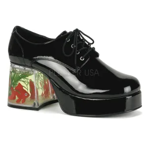 PIMP-02 Black Patent Fish Tank Platform Shoes