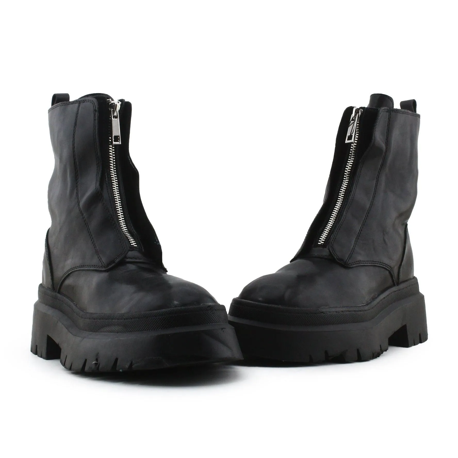 Pull & Bear Zipper Ankle Boots | 100% Authentic Leather