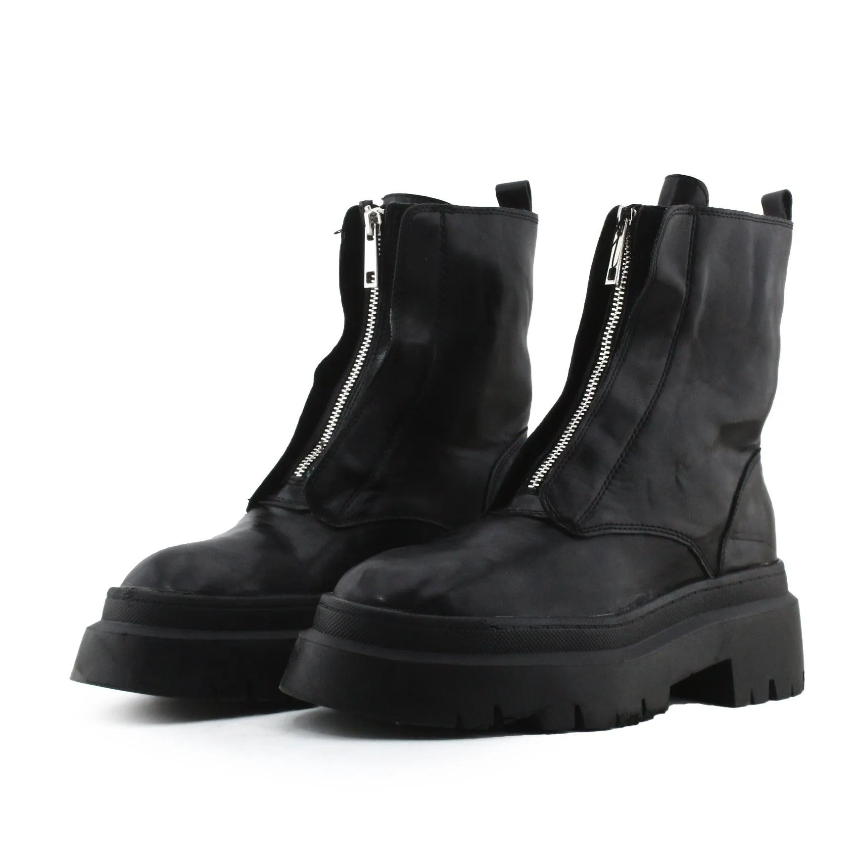 Pull & Bear Zipper Ankle Boots | 100% Authentic Leather