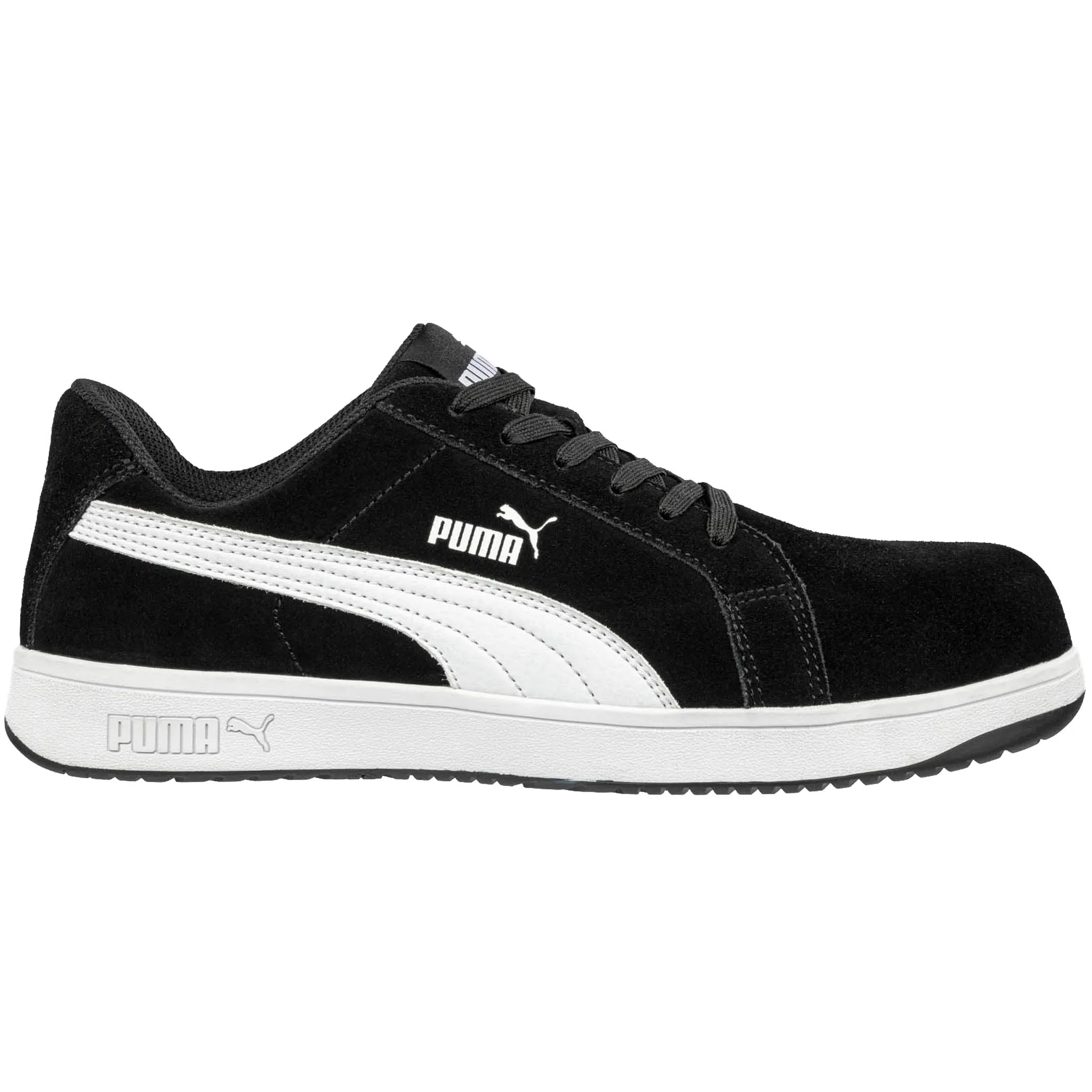 Puma Men's 640015 Iconic Suede Low Black  Composite Safety Toe Metal Free  Work Shoes