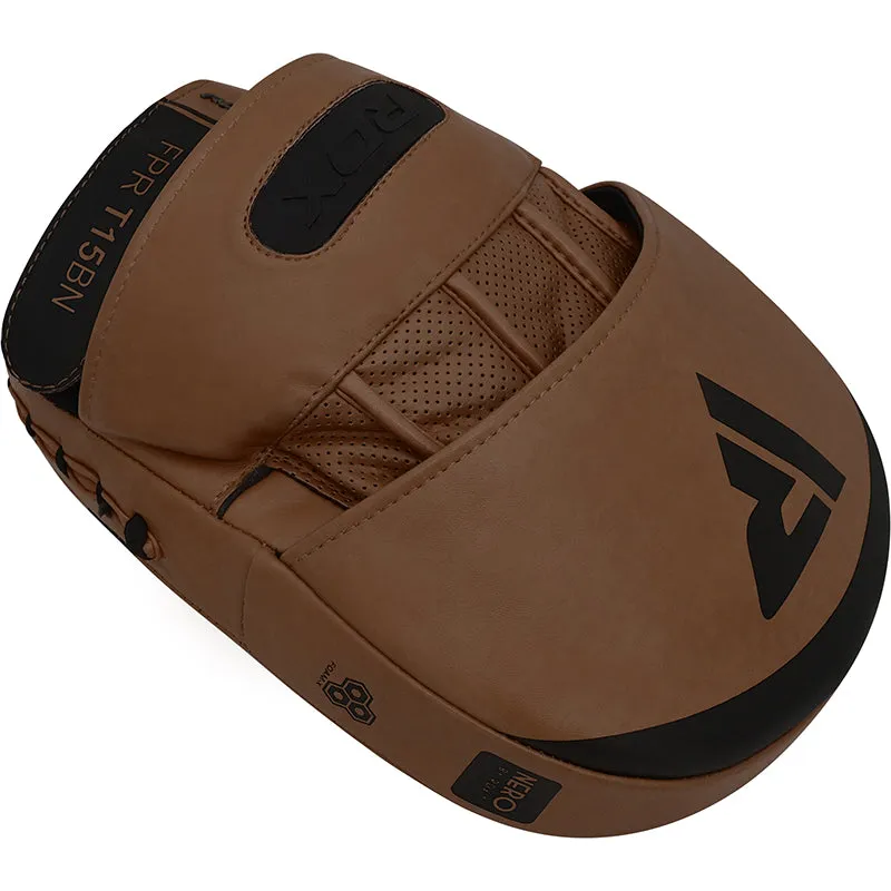 RDX T15 Nero Brown Boxing Gloves & Focus Pads