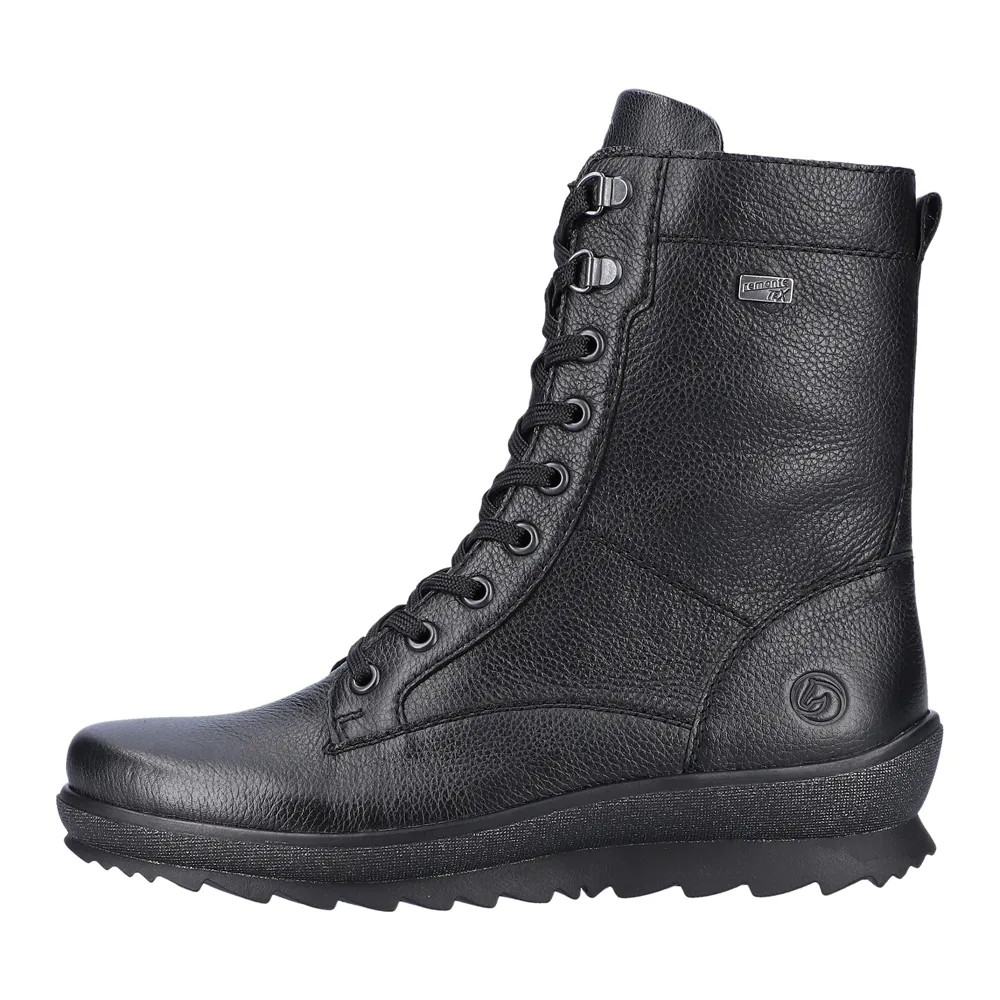 Remonte R8483-01 Hella 83 Combat Boot Black Leather (Women's)