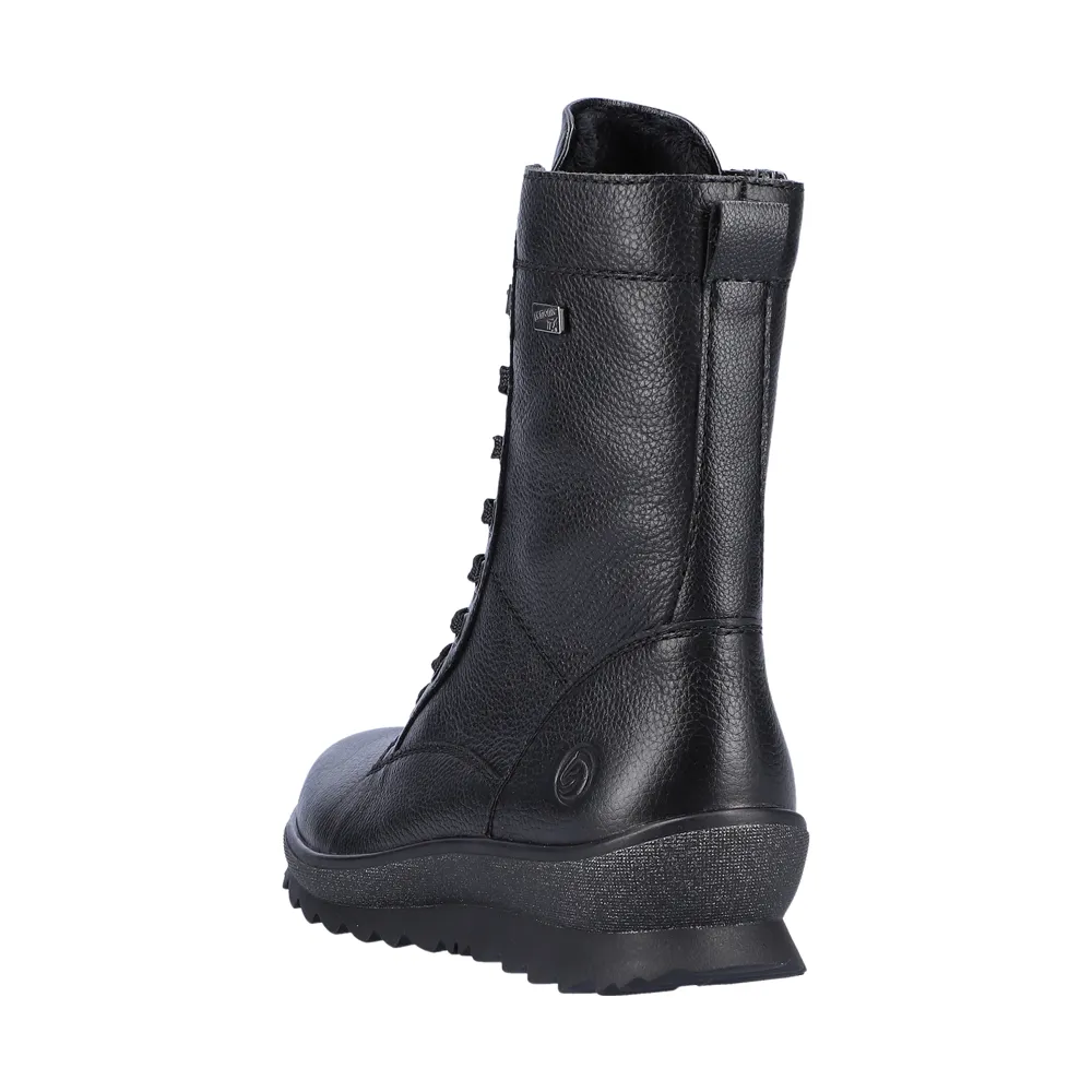 Remonte R8483-01 Hella 83 Combat Boot Black Leather (Women's)