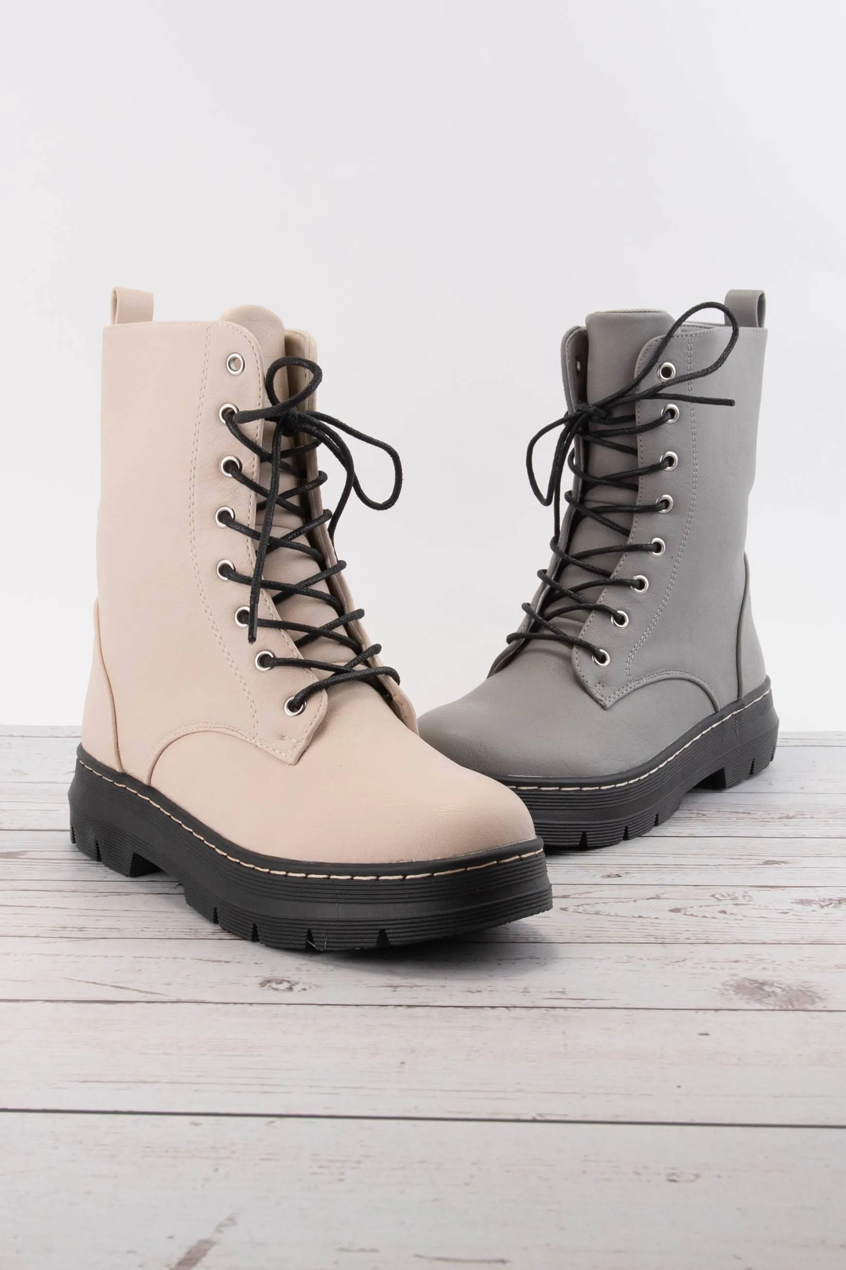 Renee Lace Up Combat Boots