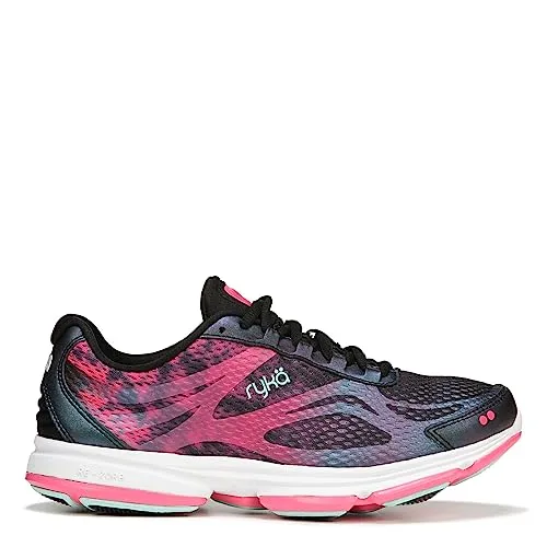 Ryka Women's Devotion Plus 2 Walking Shoe, Black Pink, 8 M, US