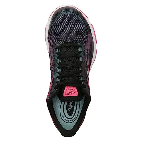 Ryka Women's Devotion Plus 2 Walking Shoe, Black Pink, 8 M, US