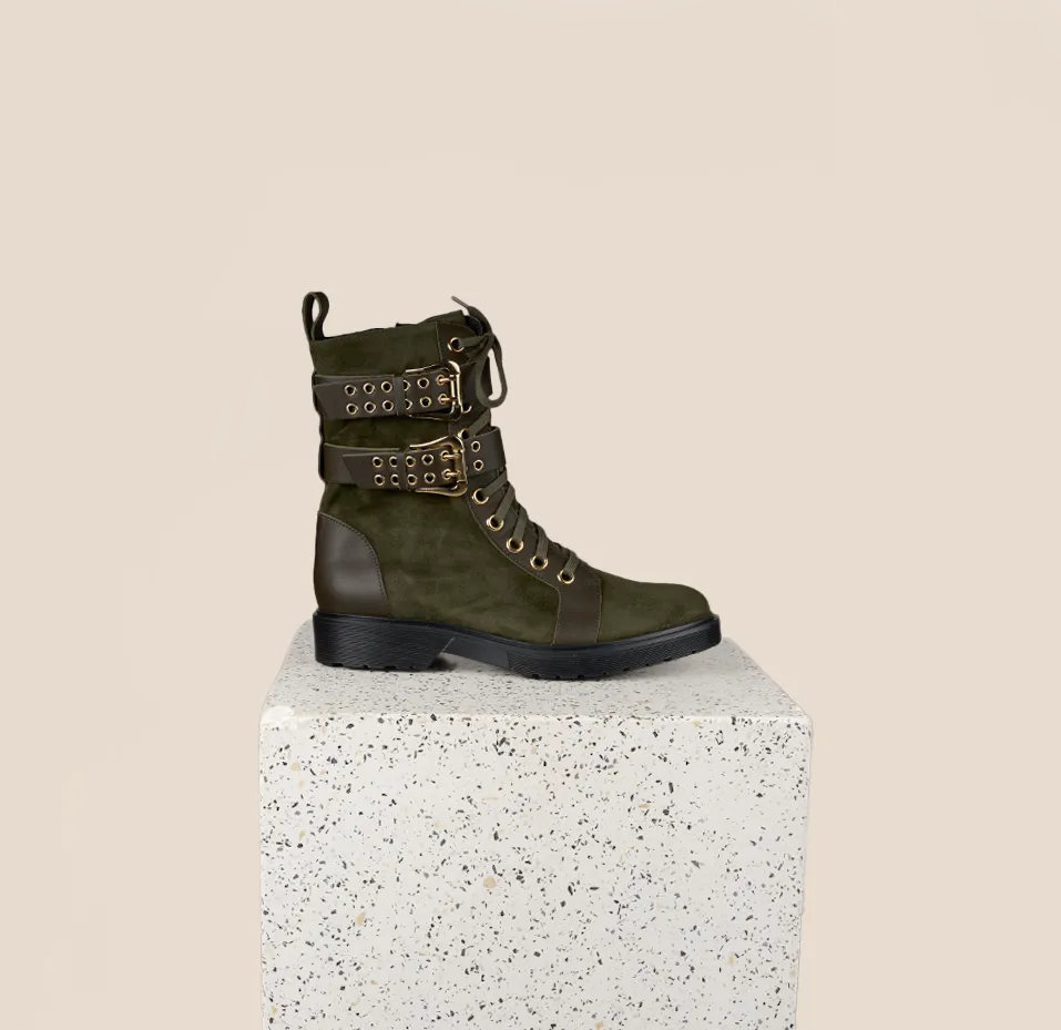 Savona - Army Green Suede