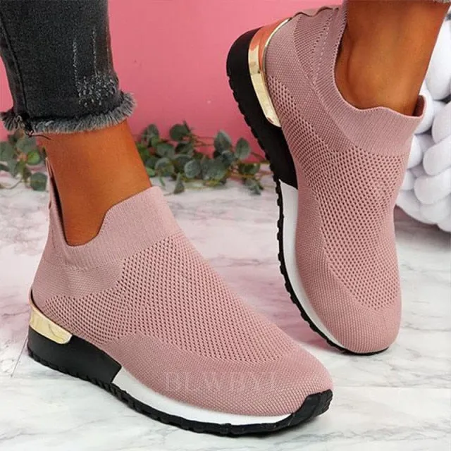 Sneakers Women Vulcanized Shoes Ladies Solid Color Slip-On Sneakers for Female Casual Sport Shoes  Fashion Mujer Shoes