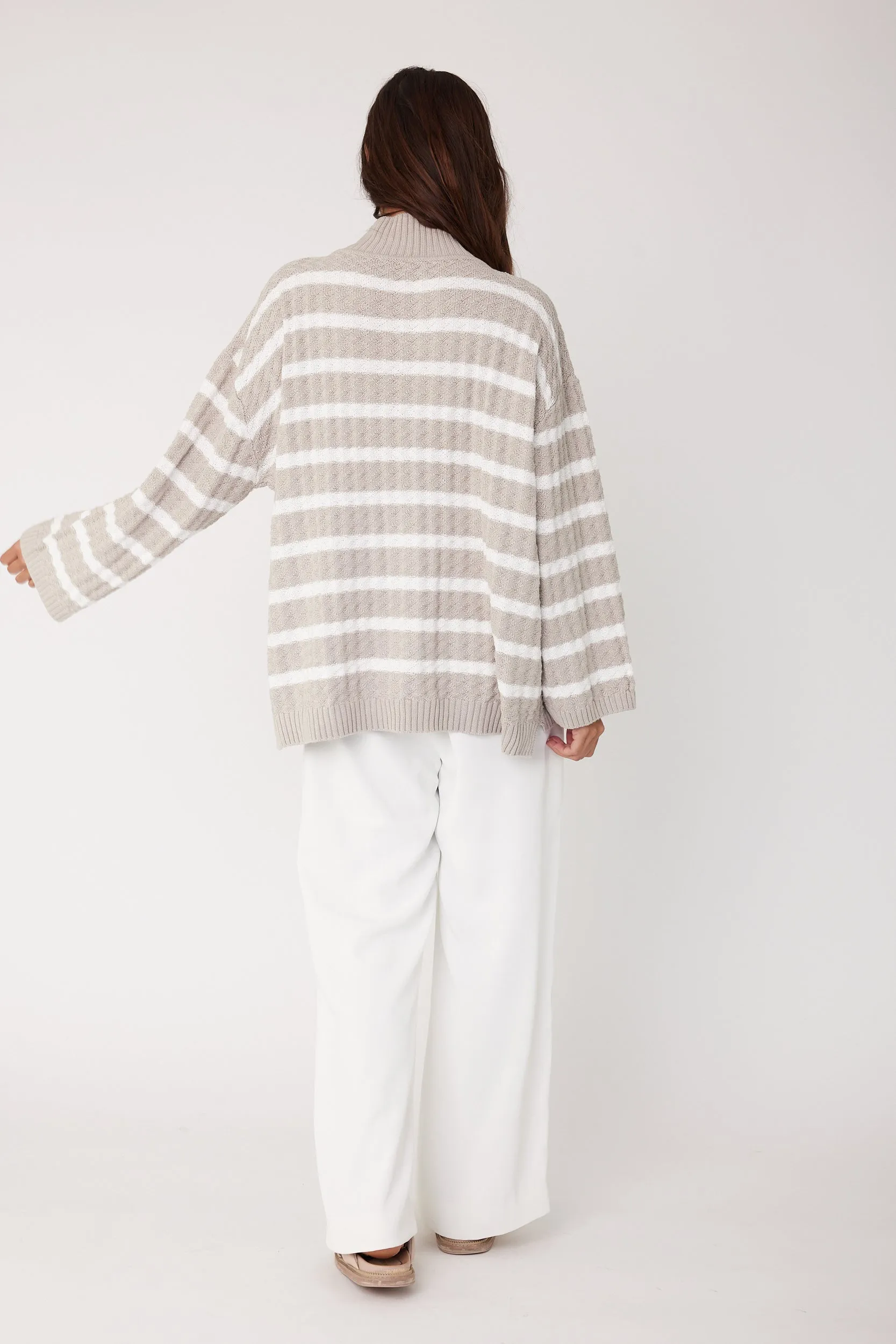 SONNY Knit Jumper Stone Stripe