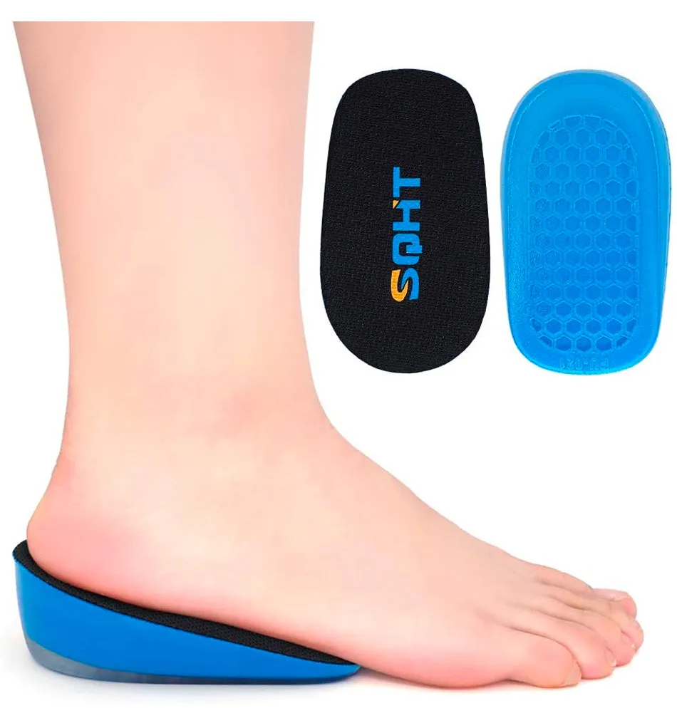 SQHT's Height Increase Insole - Gel Heel Shoe Lift Inserts, Achilles Tendon Cushion for Men and Women Color Blue&black