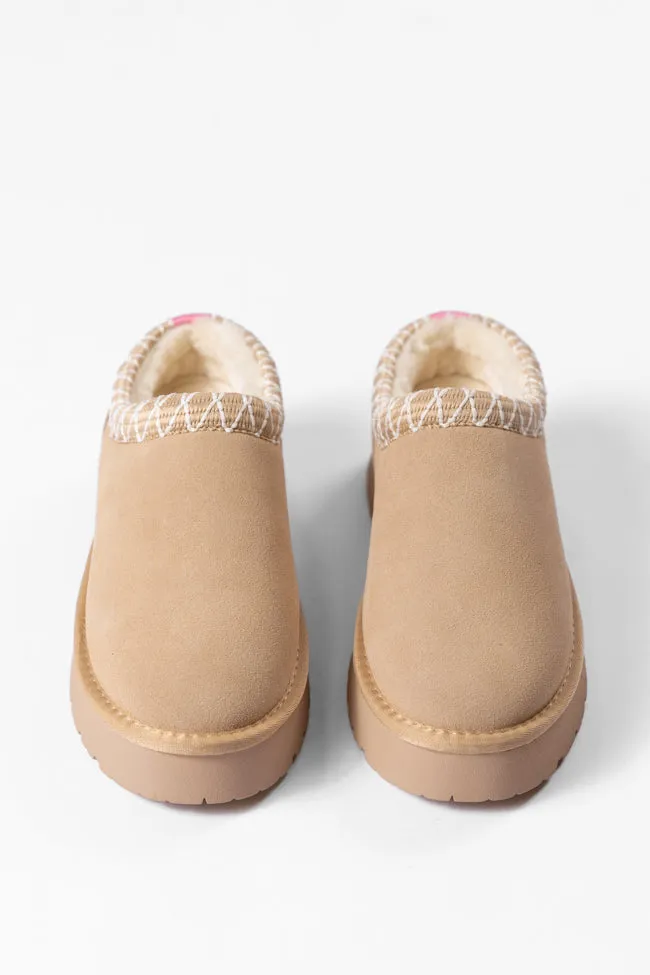 Sydney Light Beige Platform Slipper