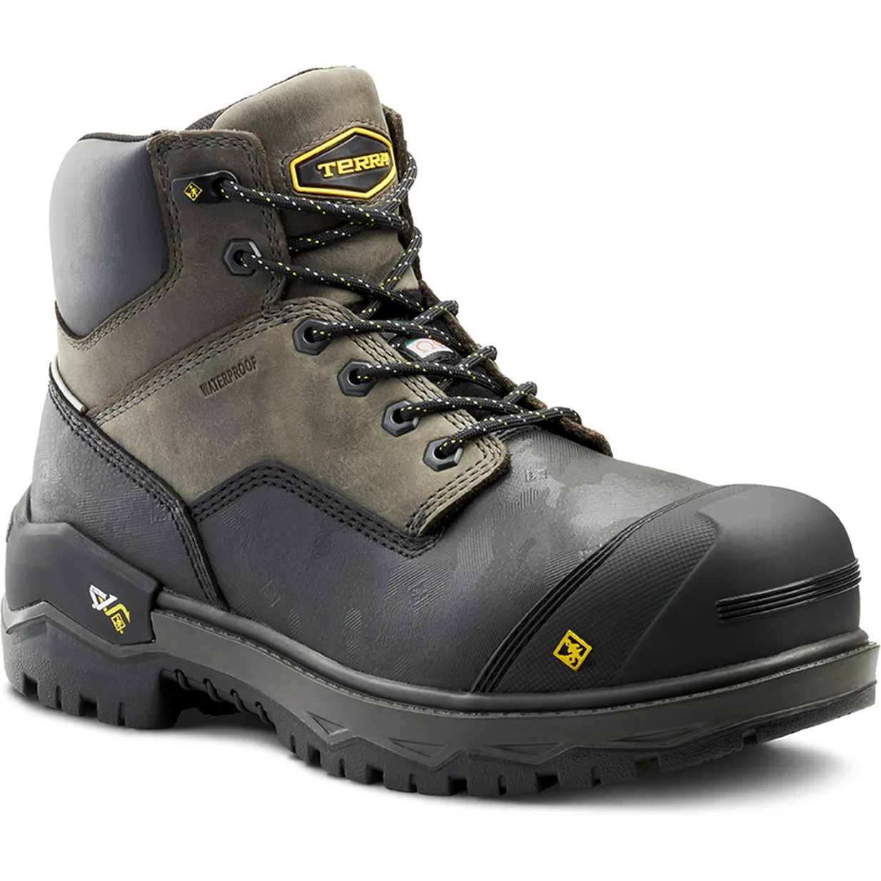 Terra Men's Gantry 6" Nano Comp Toe WP Work Boot -Gray- 4T8VGY