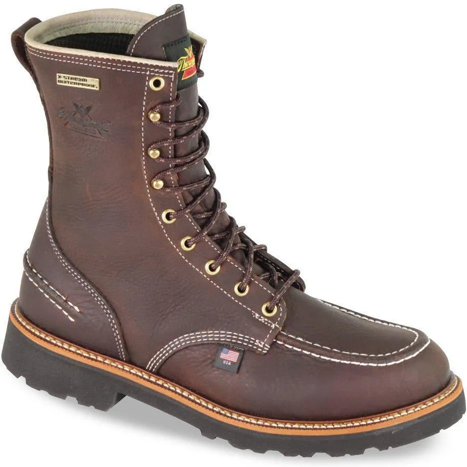 Thorogood Men's Flyway 8" USA Made WP Work Boot - Brown - 814-4141