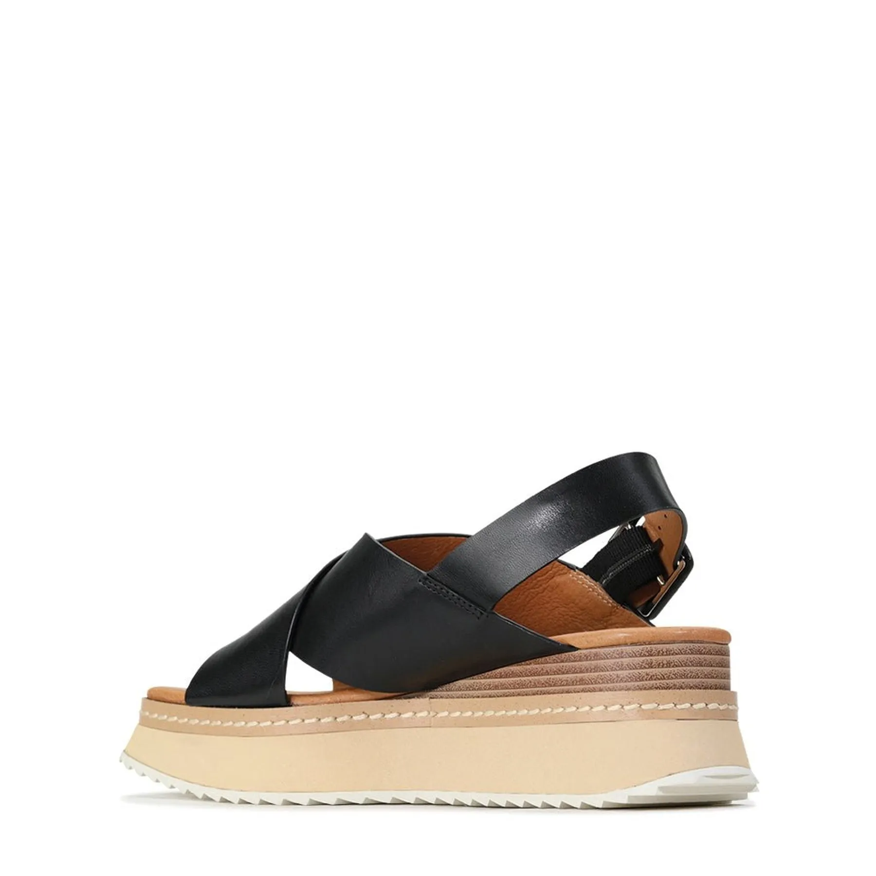 TONALITIES LEATHER PLATFORM WEDGE SANDALS