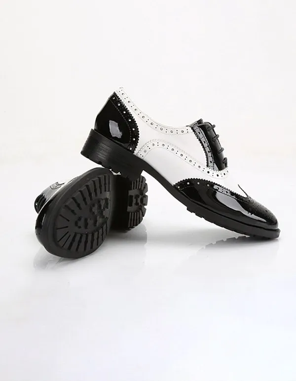 Two Tone Brogue Oxford Shoes for Women