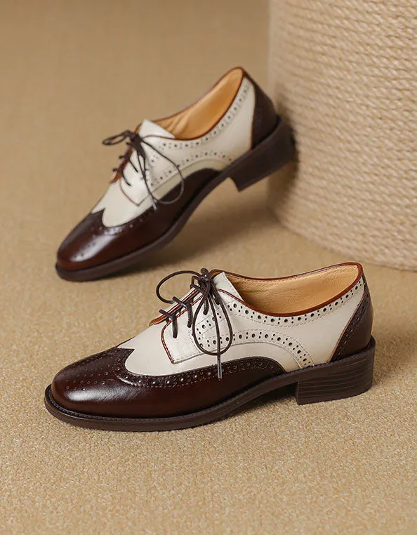 Two Tone Vintage Oxford Shoes for Women