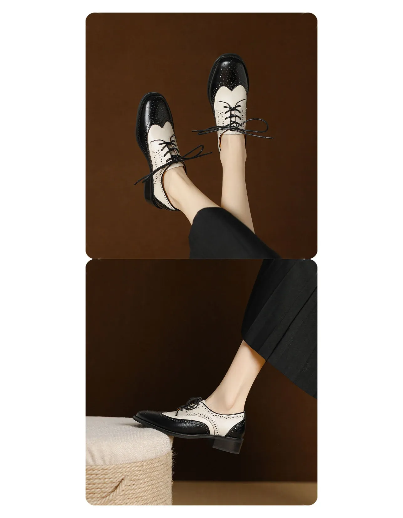 Two Tone Vintage Oxford Shoes for Women