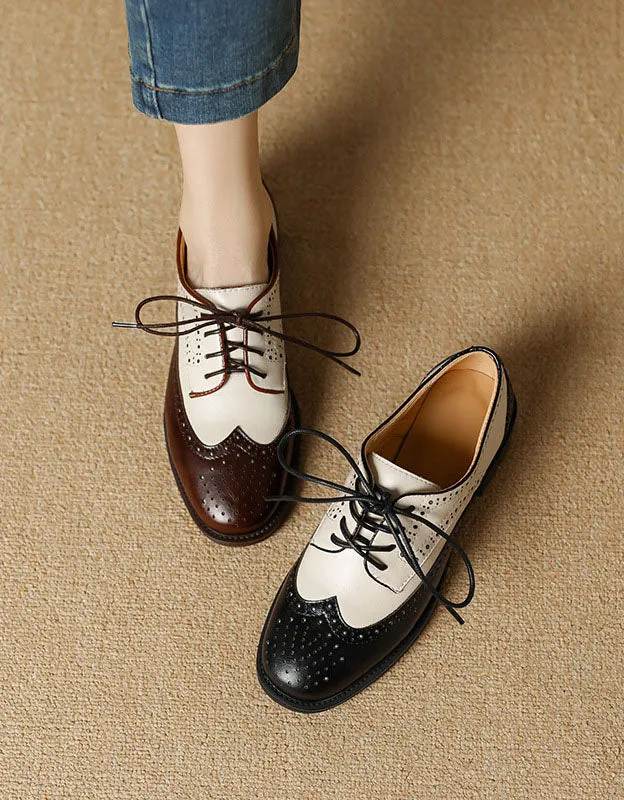 Two Tone Vintage Oxford Shoes for Women