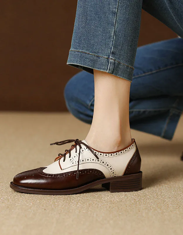 Two Tone Vintage Oxford Shoes for Women