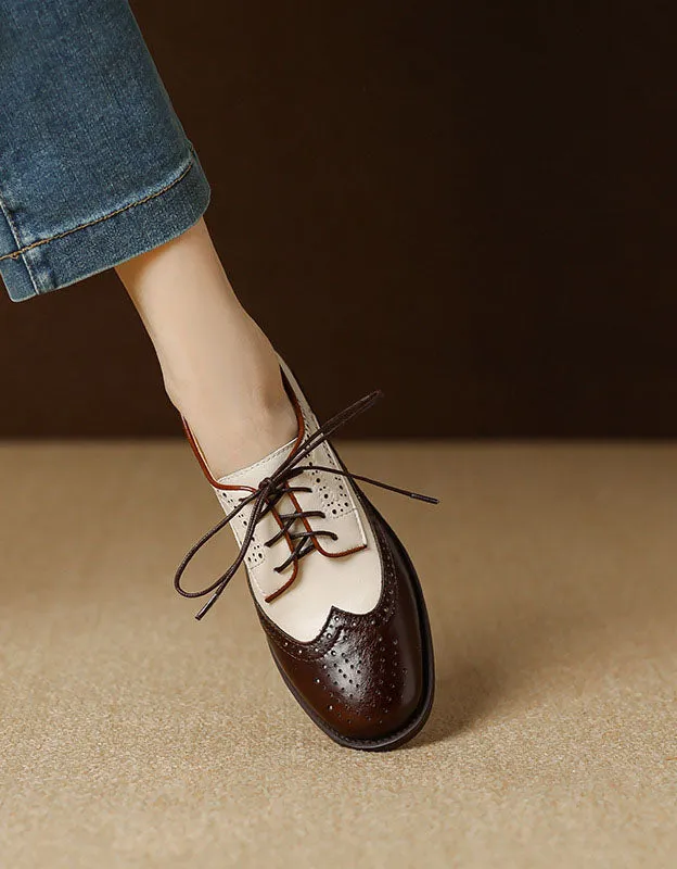 Two Tone Vintage Oxford Shoes for Women