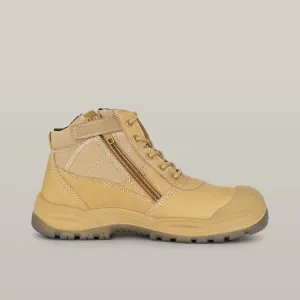 Utility Zip Sided Steel Toe Safety Boot - Y60120 (Wheat)