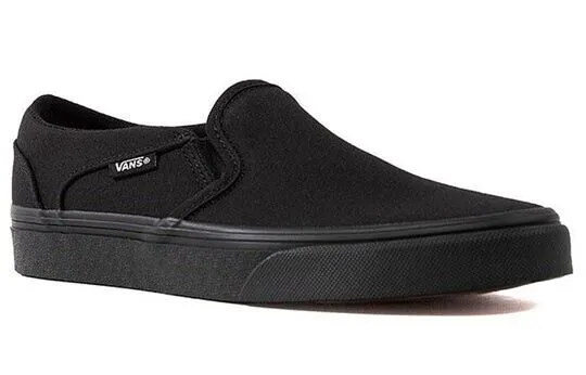 Vans Asher VN0A45JM186 Women's Black Canvas Slip-on Skateboard Shoes KHO146