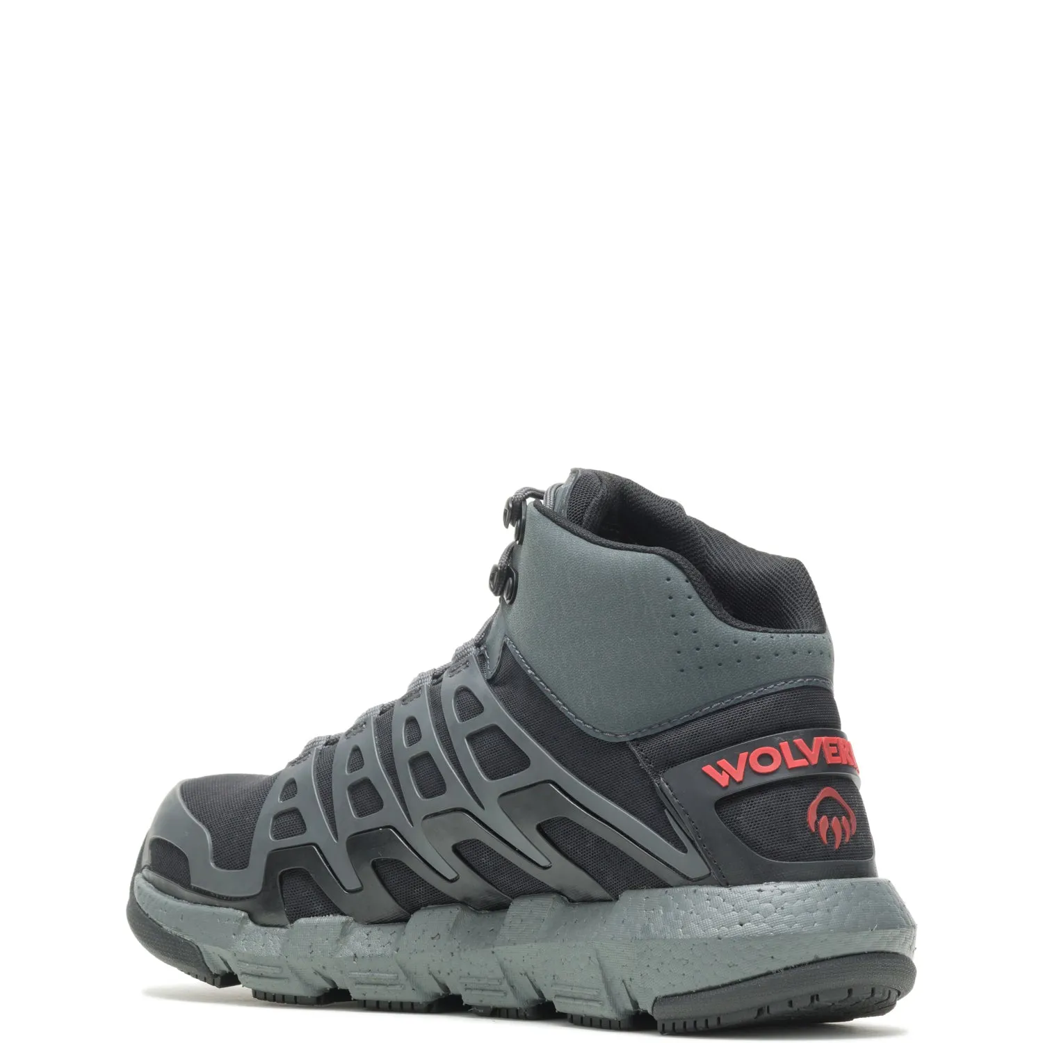 Wolverine Mens Rev Durashocks UltraspringMid CM Dark Grey Mesh Work Boots